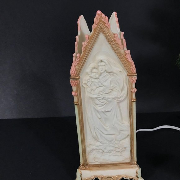 Vintage porcelain night light madonna and child/po - Picture 2 of 8